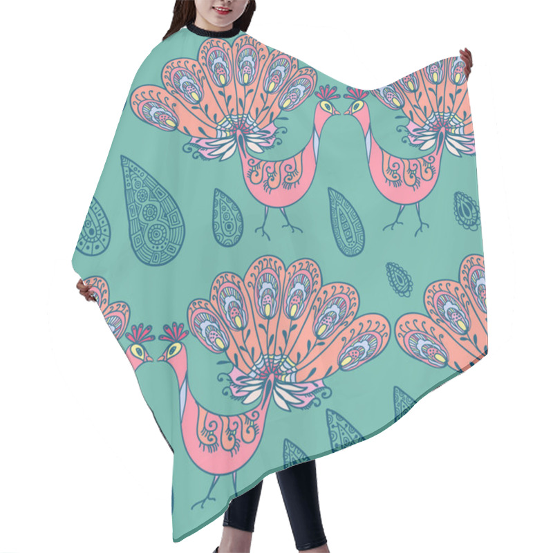 Personality  Pattern With Peacocks Hair Cutting Cape