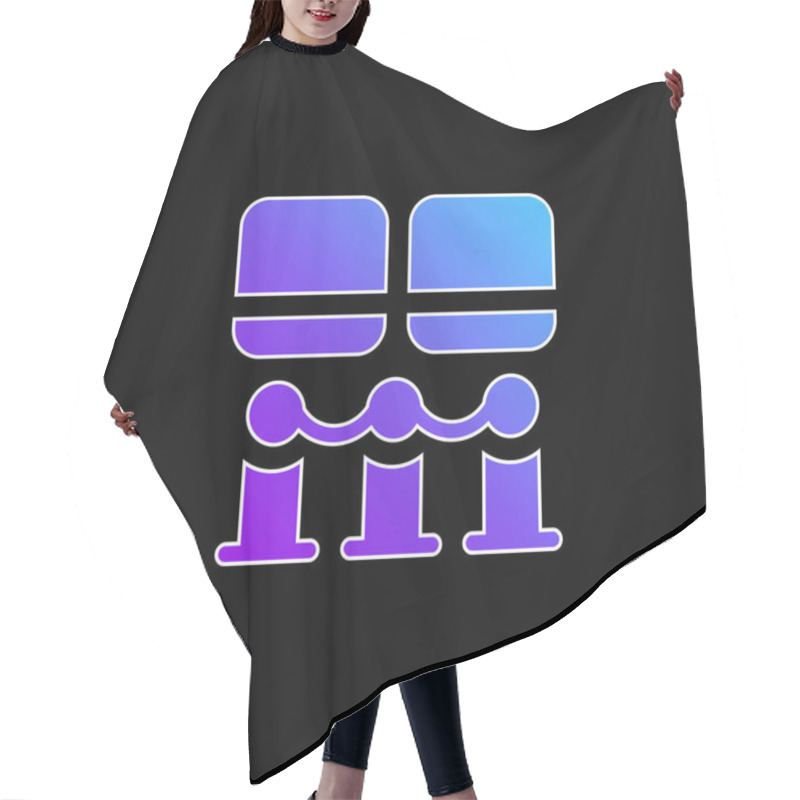 Personality  Art Museum Blue Gradient Vector Icon Hair Cutting Cape