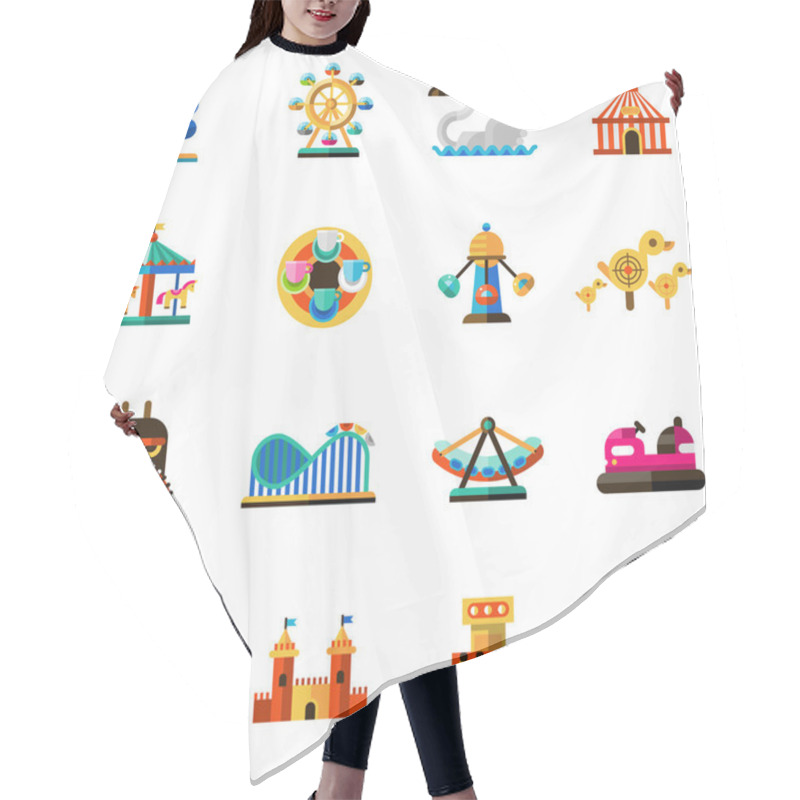 Personality  Amusement Park Icons Hair Cutting Cape