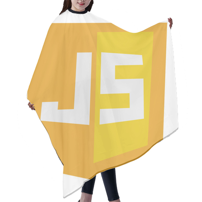 Personality  Vector Icon Of Orange Javascript Shield, Isolated Simple Flat Il Hair Cutting Cape