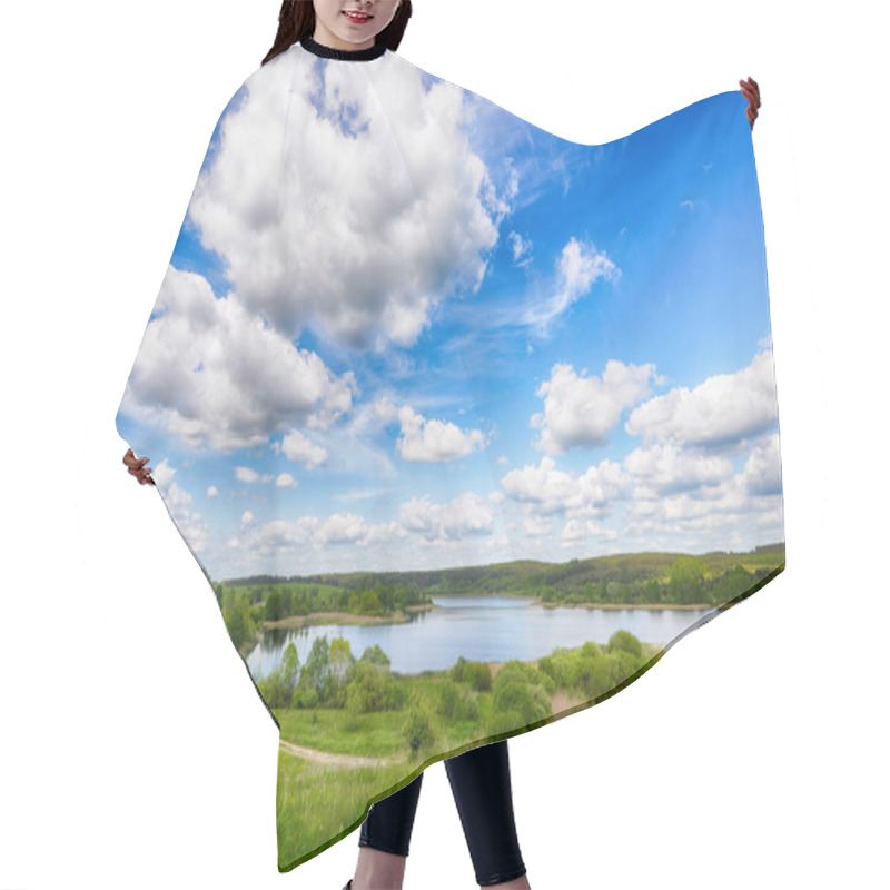 Personality  Calm River And Blue Sky Hair Cutting Cape