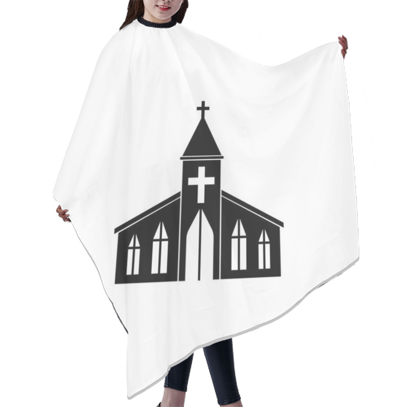 Personality  Church Solid Icon, Religion Building Elements Hair Cutting Cape