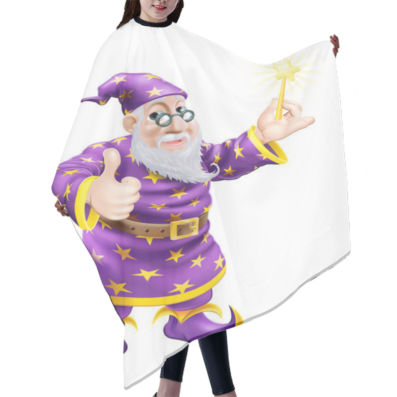 Personality  Thumbs Up Wizard With Wand Hair Cutting Cape