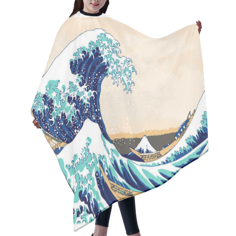 Personality  Hokusai The Great Wave Off Kanagawa Hair Cutting Cape