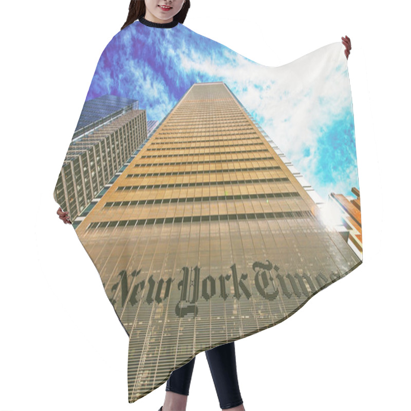 Personality  New York Times Daily Newspaper Skyscraper In Midtown Manhattan USA Hair Cutting Cape