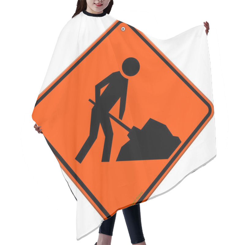 Personality  Men At Work Sign Hair Cutting Cape