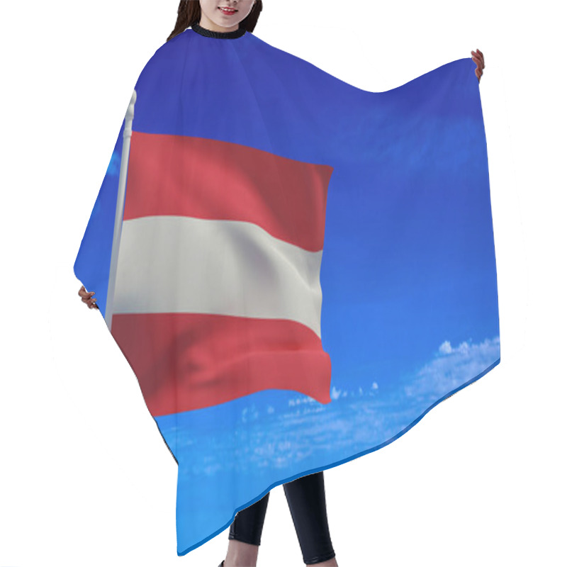 Personality  Republic Of Austria National Flag, Waving In The Wind. 3d Rendering, CGI Hair Cutting Cape