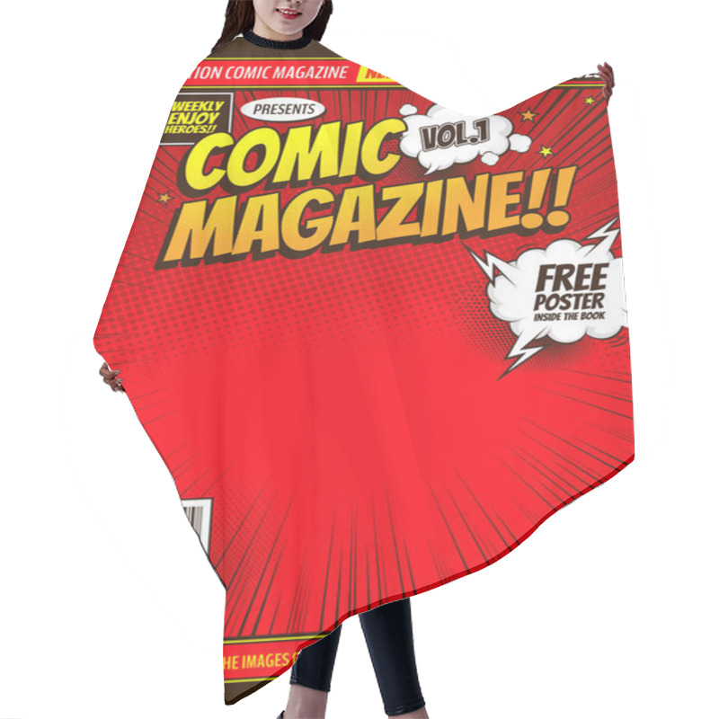 Personality  Comic Cover Template Background, Flyer Brochure Speech Bubbles, Doodle Art, Vector Illustration. Hair Cutting Cape