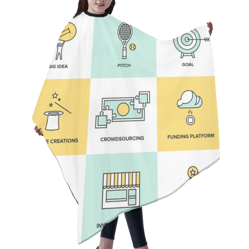 Personality  Crowdsourcing And Funding Money  Icons Hair Cutting Cape