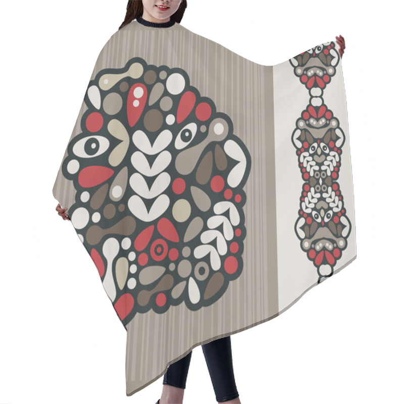 Personality  Strange Head And Seamless Pattern. Hair Cutting Cape