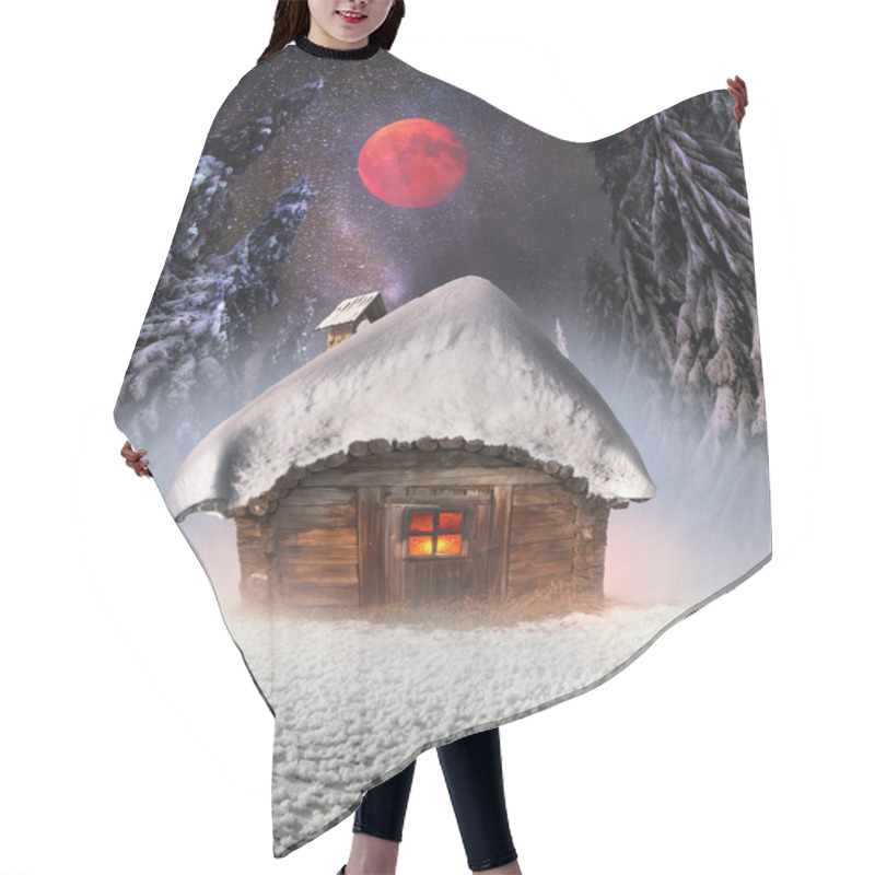 Personality  Cozy Little House In Mountains Hair Cutting Cape