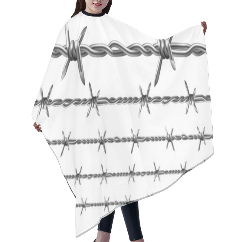 Personality  Wire Of Prison Fence Seamless Pattern Set Vector Hair Cutting Cape