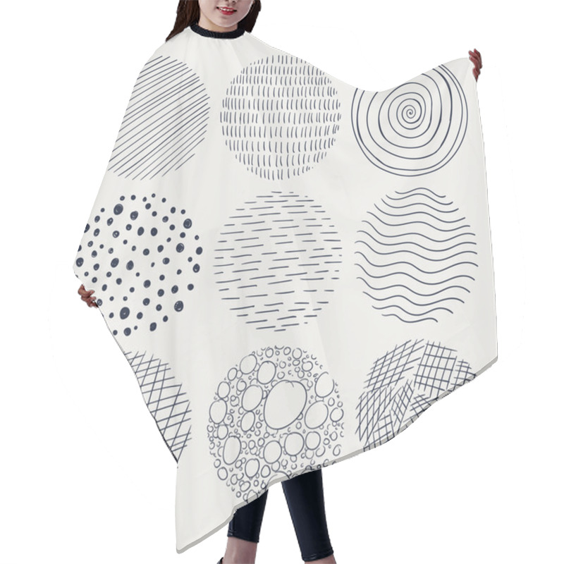 Personality  Vector Abstract Doodle Circles Hair Cutting Cape