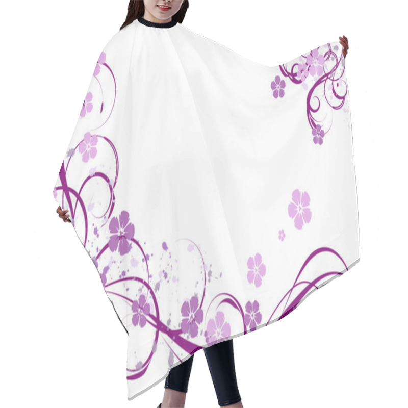 Personality  Lilac Pattern Hair Cutting Cape