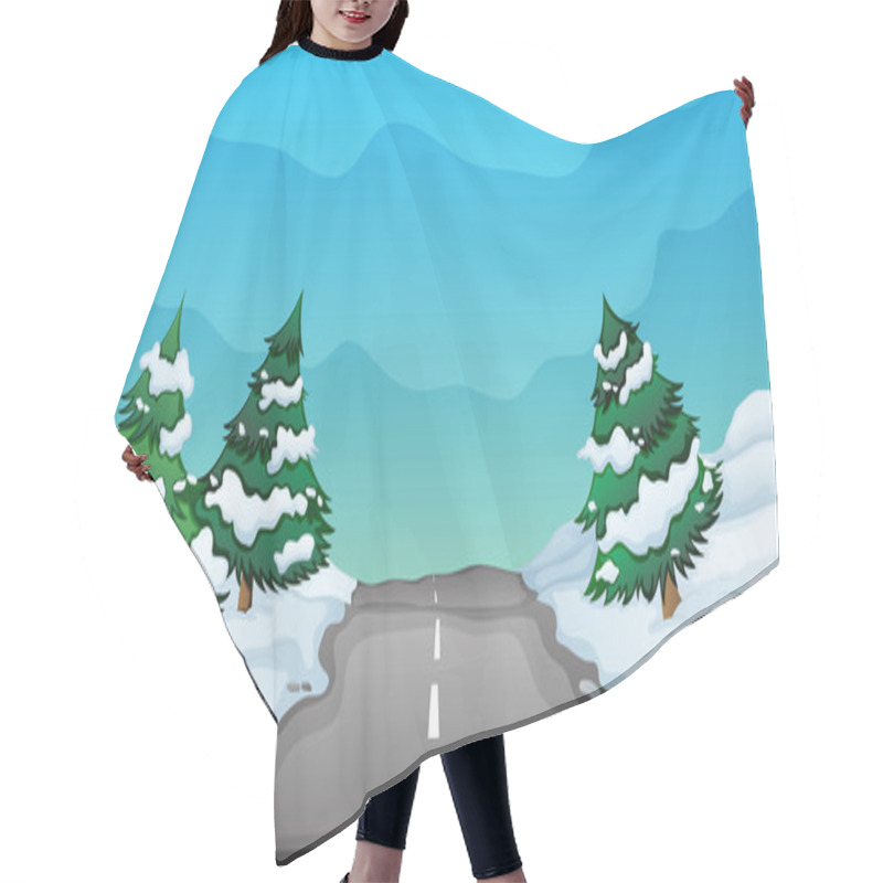 Personality  Snowy Landscape Hair Cutting Cape