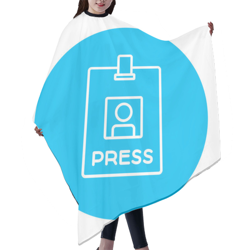 Personality  Press Pass ID Card Line Icon. Hair Cutting Cape