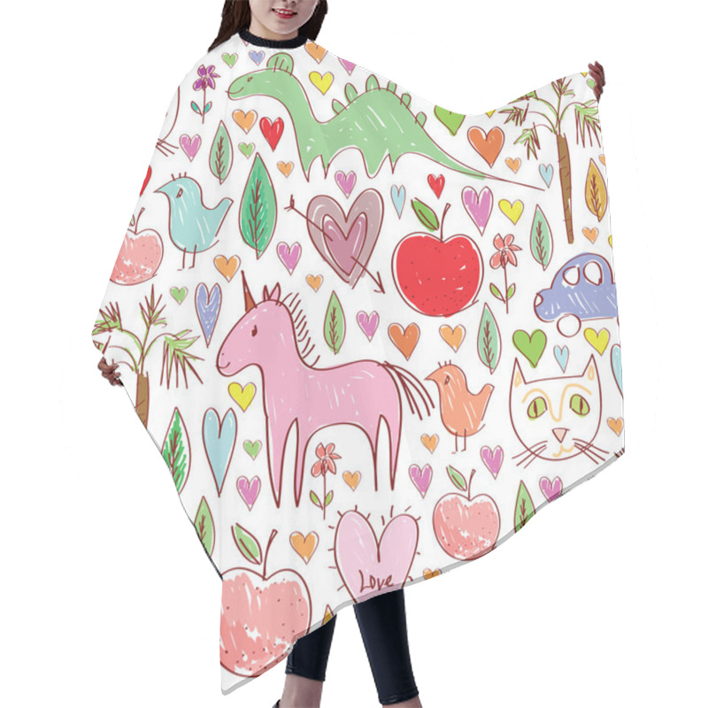 Personality  Girls Birthday Pink Seamless Pattern Hair Cutting Cape