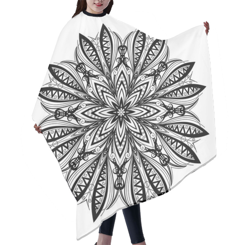 Personality  Monochrome Contour Mandala Hair Cutting Cape