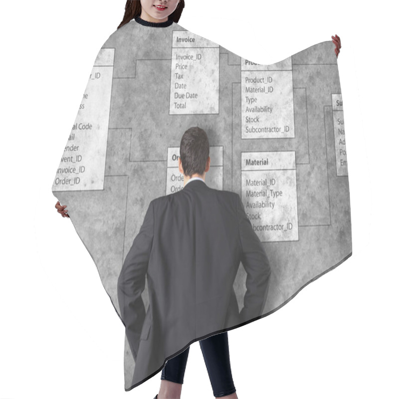 Personality  Database Background With Businessman Hair Cutting Cape