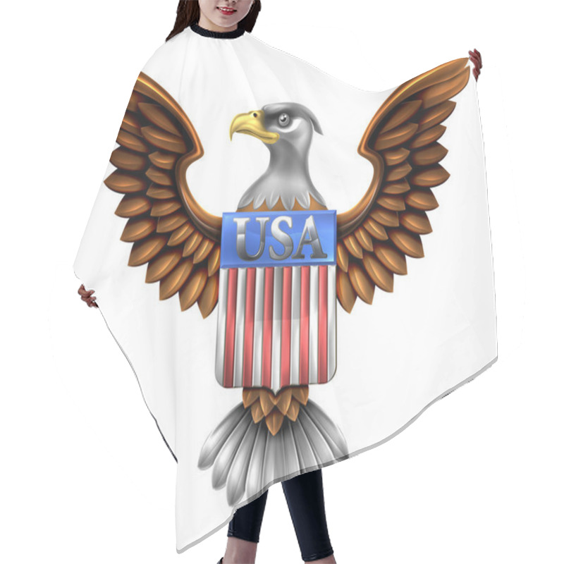 Personality  US Eagle Shield Design Hair Cutting Cape