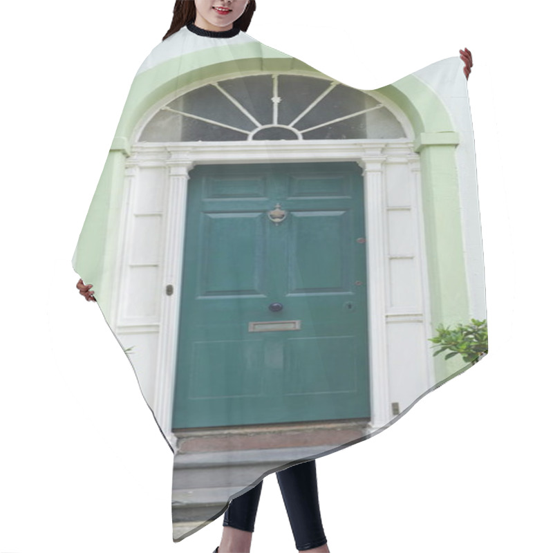 Personality  House And Blue Front Door  Hair Cutting Cape