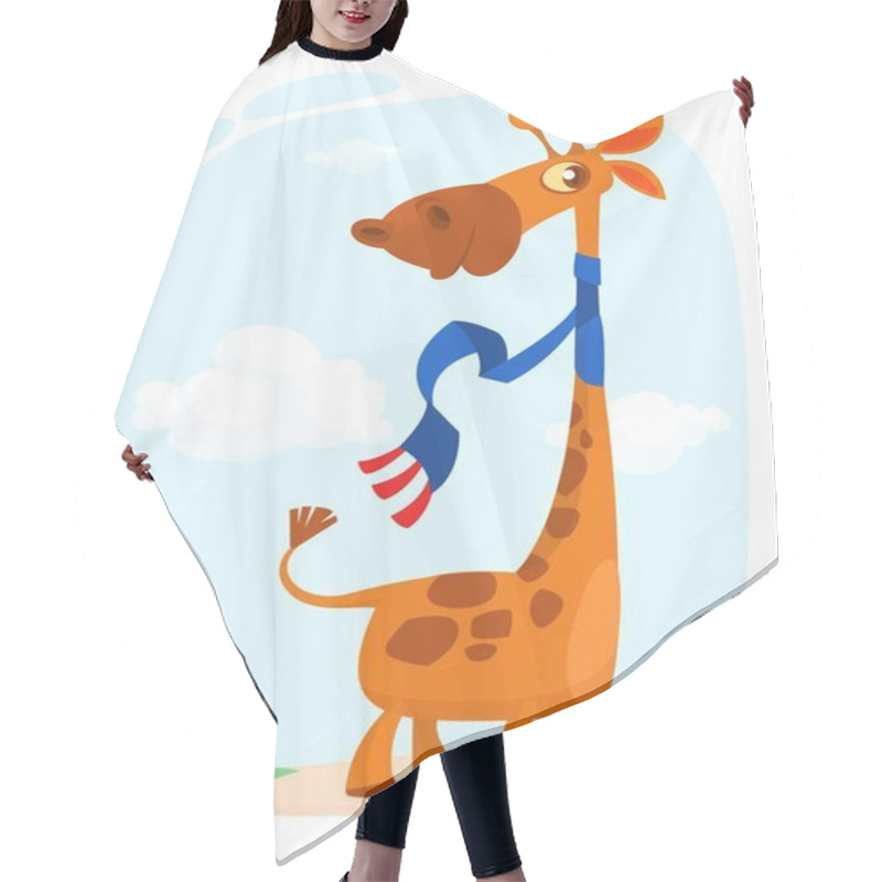 Personality  Cute Cartoon Giraffe. Vector Character Illustration For Chlidren Book. Hair Cutting Cape