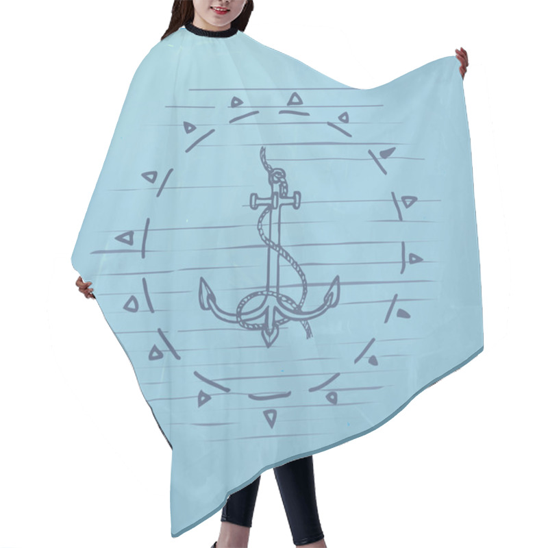 Personality  Nautical Vector Sign Hair Cutting Cape