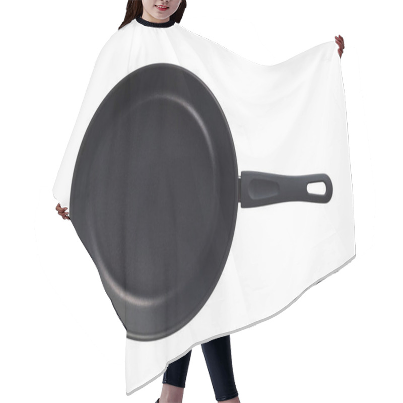 Personality  Metal Frying Pan With Non-polar Coating, Teflon, Ceramic Coating, For Induction Electric Stoves, Isolated On A White Background, Top View Hair Cutting Cape