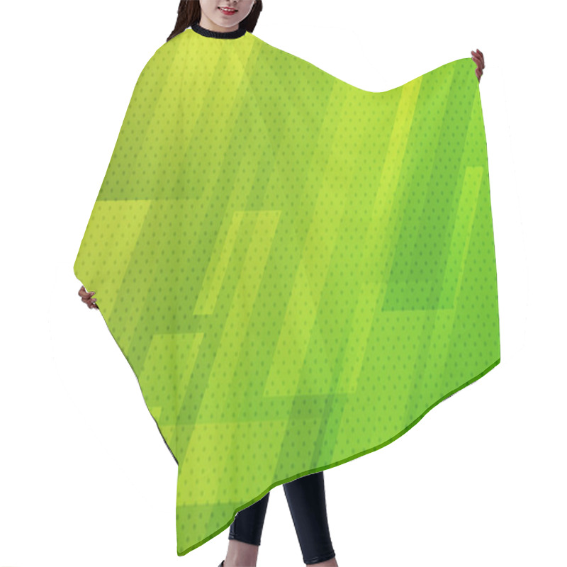 Personality  Abstract Green Geometric Diagonal With Dots Pattern Texture Back Hair Cutting Cape