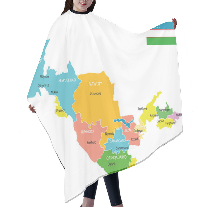 Personality  Vector Illustration Of Map Of Uzbekistan Hair Cutting Cape