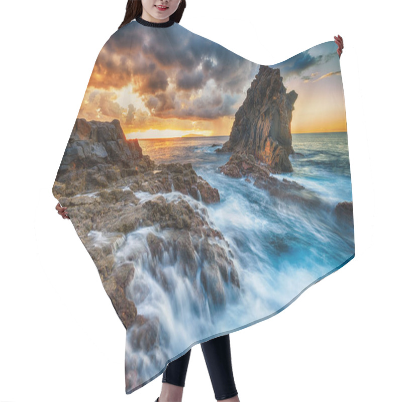 Personality  Beautiful Summer Sunset On Sea Shore Hair Cutting Cape