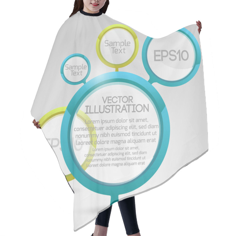 Personality  Vector Circle Banners. Vector Illustration.  Hair Cutting Cape