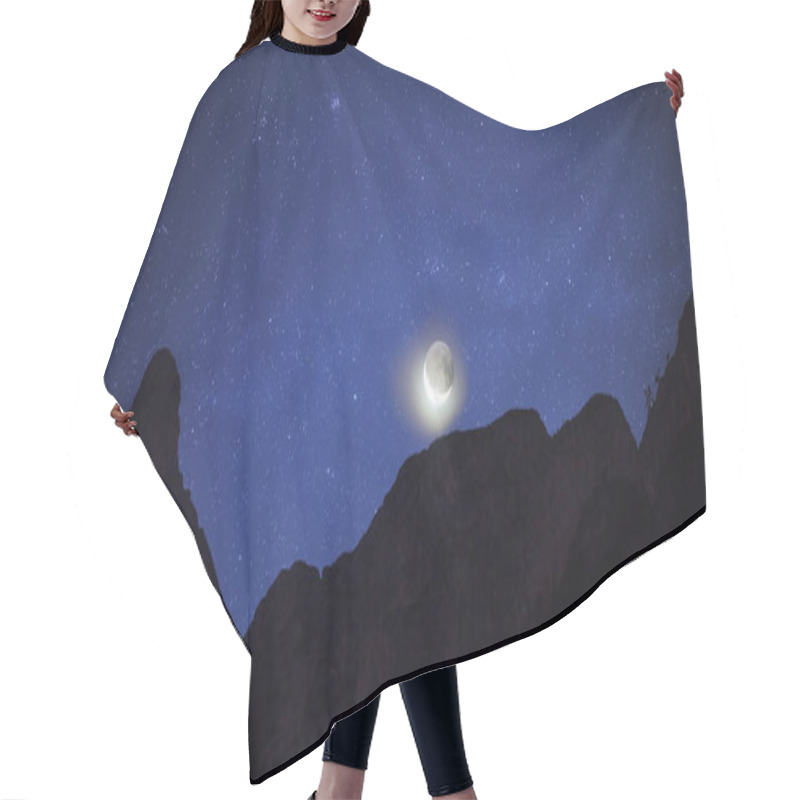 Personality  Starry Sky And The Moon Over The Alps, Italy Hair Cutting Cape