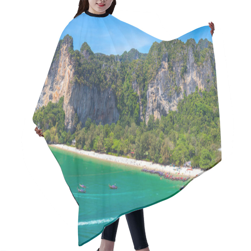 Personality  Panorama  Of  Railay Beach, Krabi, Thailand In A Summer Day Hair Cutting Cape