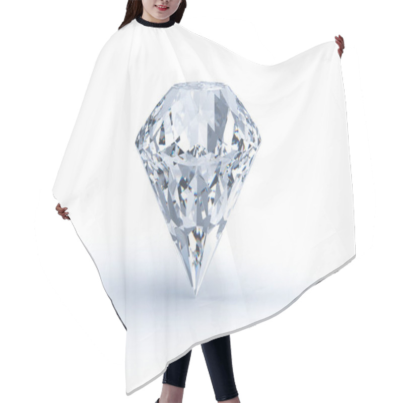 Personality  Big One Diamond Isolated On White Background. 3D Render And Illustration. Jewelry And Gems Concept  Hair Cutting Cape