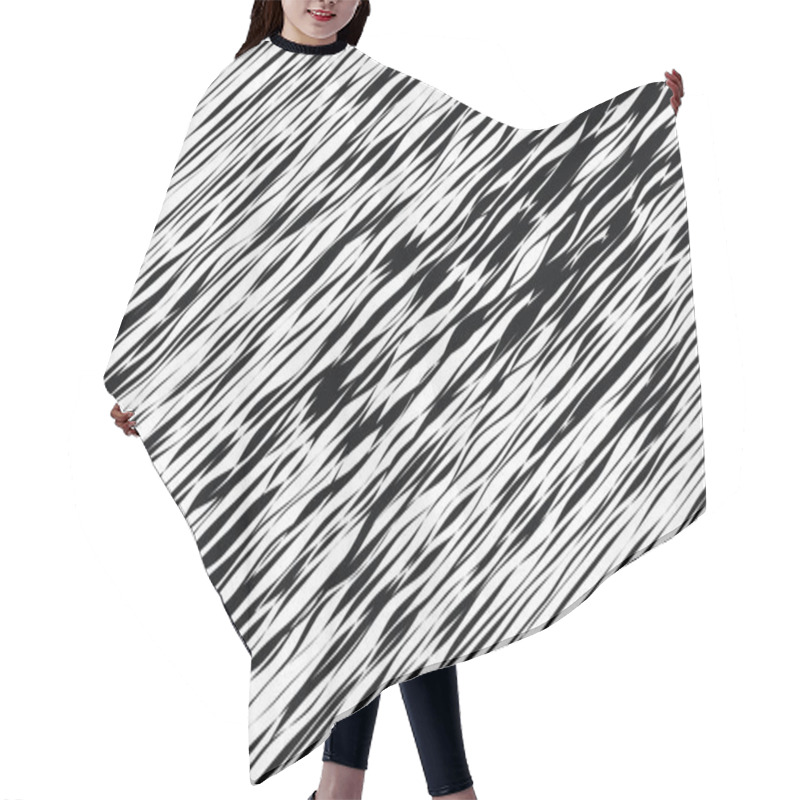 Personality  Black And White Wave Stripe Optical Abstract Background Hair Cutting Cape