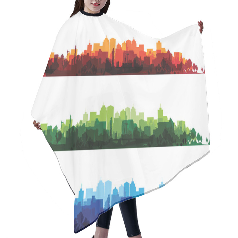 Personality  Over Print Cityscapes Hair Cutting Cape