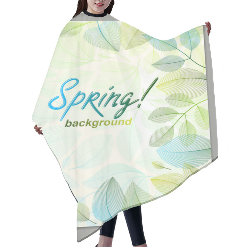 Personality  Nature Seasonal Template With Green And Fresh Floral Elements And Lettering Hair Cutting Cape