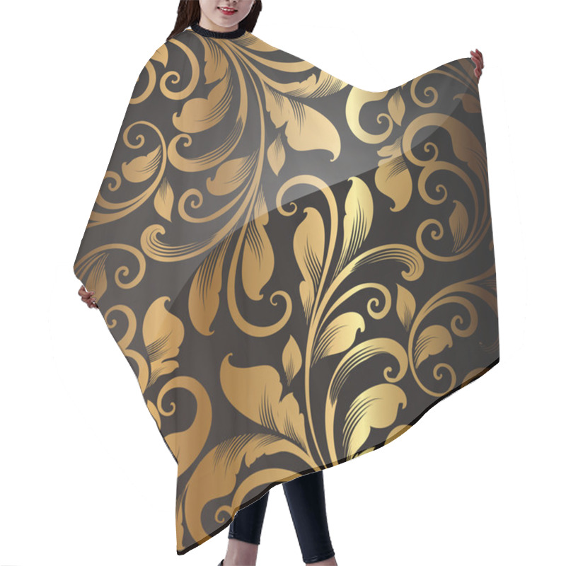 Personality  Seamless Wallpaper Pattern Gold, Vector Hair Cutting Cape