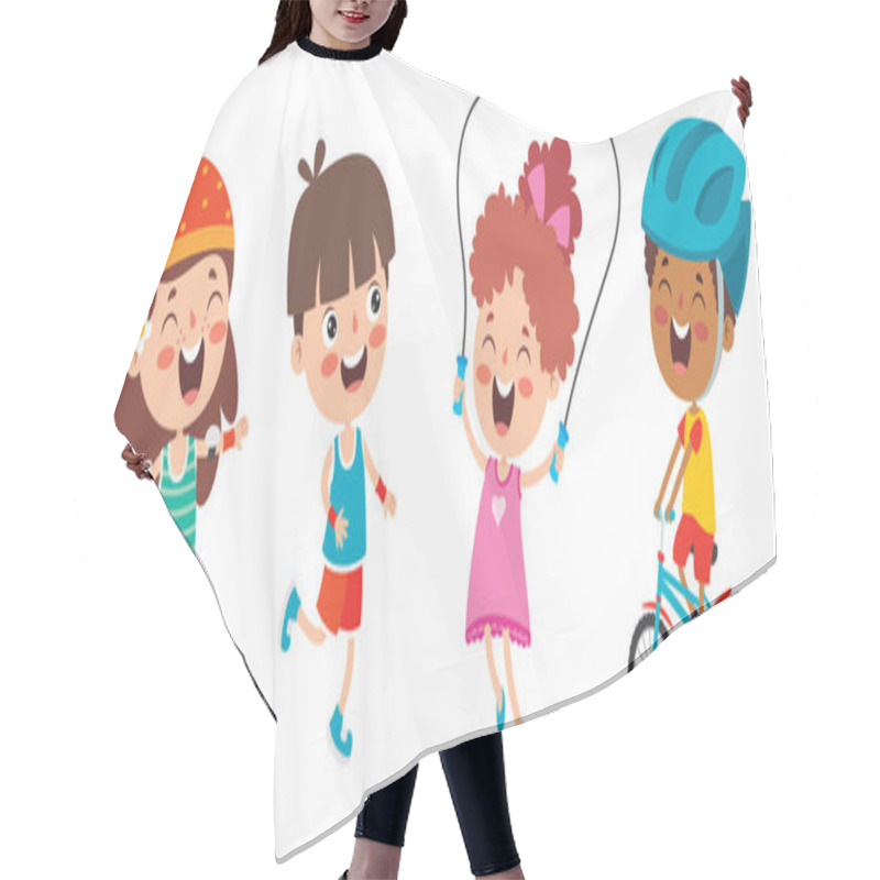 Personality  Happy Kids Making Various Sports Hair Cutting Cape