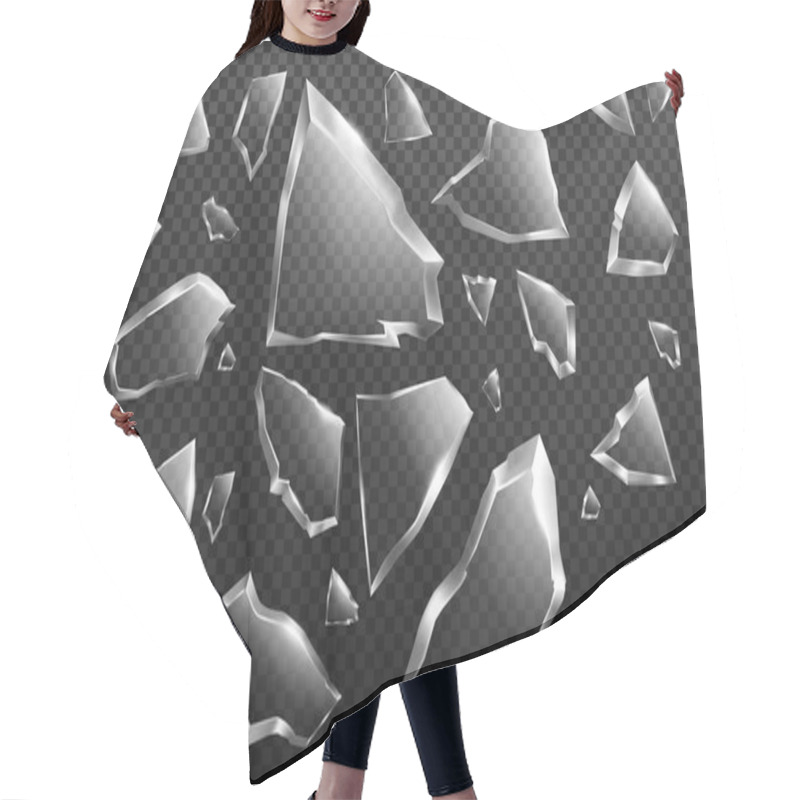 Personality  Broken Glass Shards Set, Crashed Window Fragments Hair Cutting Cape