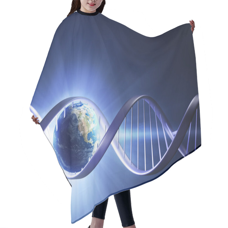 Personality  Glowing Earth DNA Strand Hair Cutting Cape