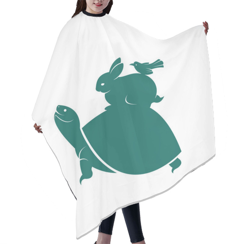 Personality  Vector Image Of An Turtles, Rabbits, Birds On White Background Hair Cutting Cape