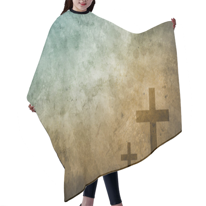 Personality  Three Crosses On Grunge Background Hair Cutting Cape