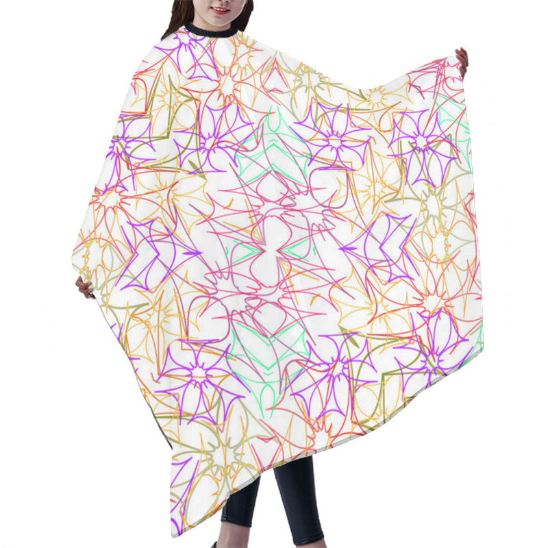 Personality  Abstract Flowers Pattern Hair Cutting Cape