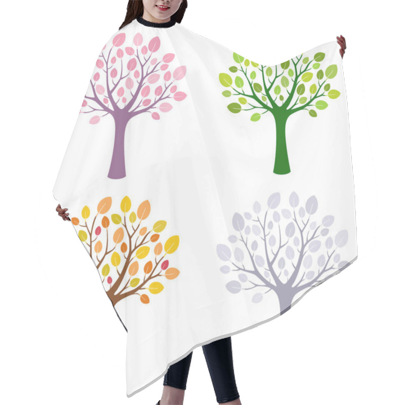 Personality  Tree In Four Seasons Hair Cutting Cape