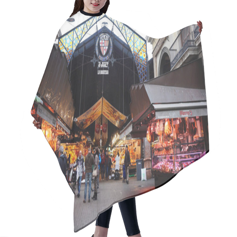 Personality  Entrance Of La Boqueria Market Hair Cutting Cape