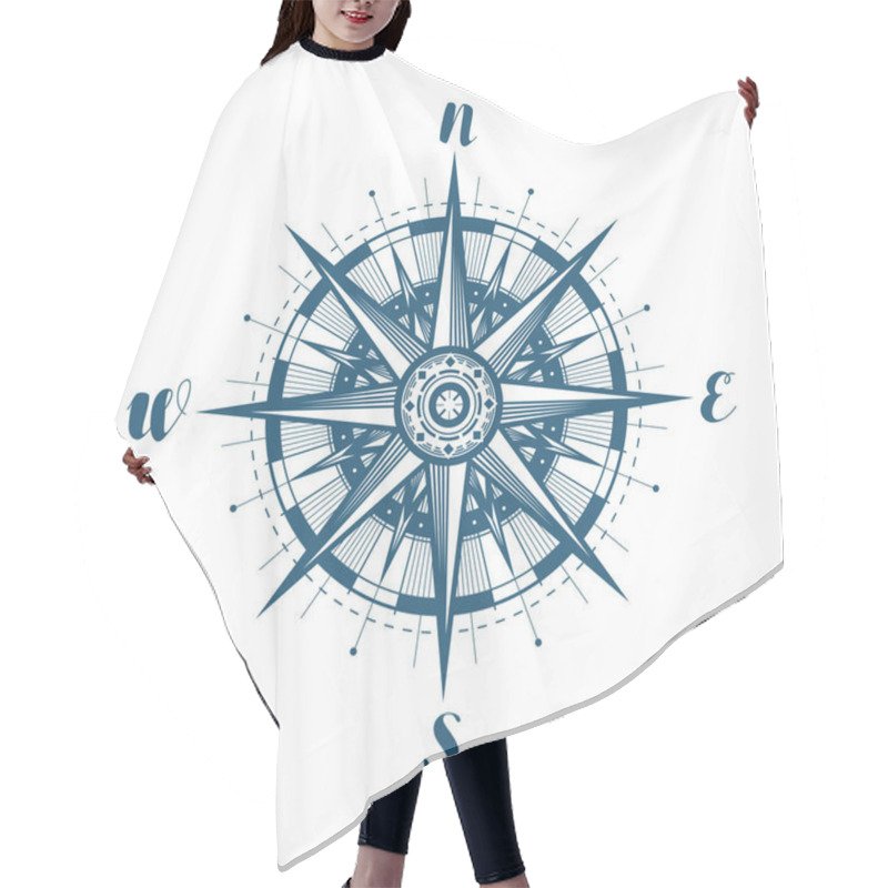 Personality  Compass Wind Rose, Sketch. Vector Illustration Isolated On White Background Hair Cutting Cape