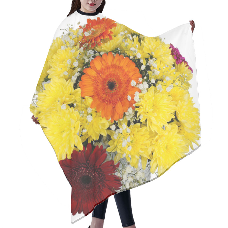 Personality  Bouquet Of Gerbera Flowers And Chrysanthemums Hair Cutting Cape