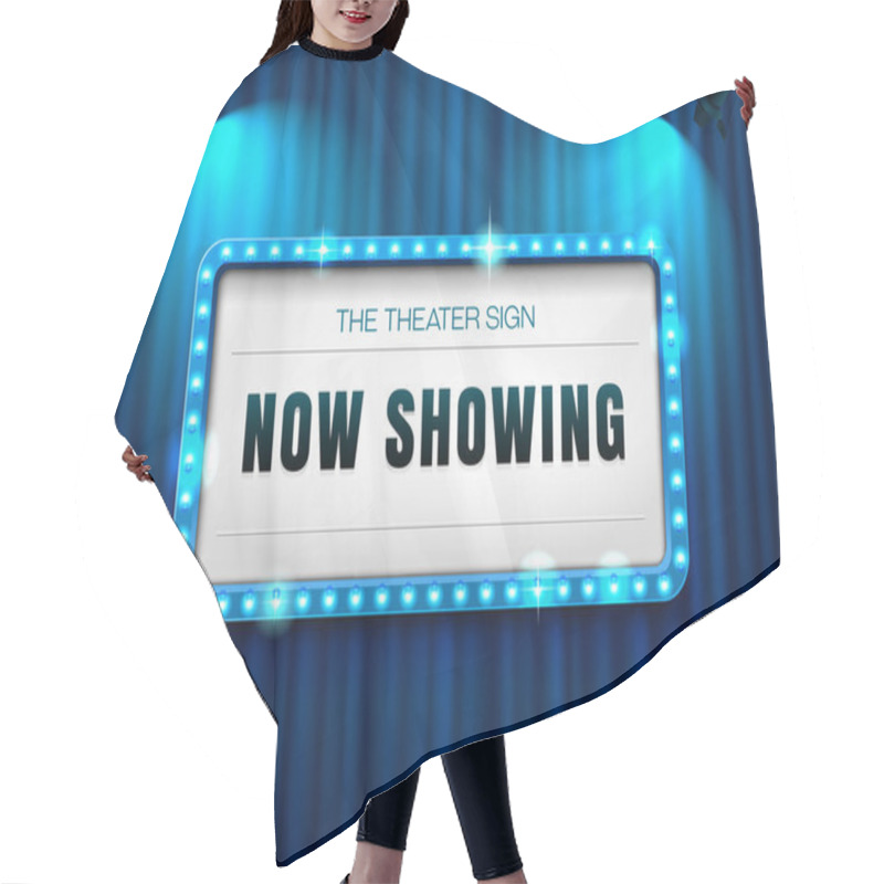 Personality  Theater Sign On Curtain With Spotlight Hair Cutting Cape